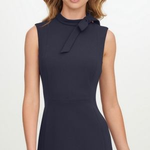 Calvin Klein Black Tie Neck Bodycon Dress